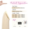 image:imageREECHO Invisible Wire Hair Extensions with Transparent Headband Adjustable Size Removable Secure Clips in Straight Secret Hairpiece for Women  Natural BlackCool Blonde