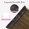 image:imageREECHO Invisible Wire Hair Extensions with Transparent Headband Adjustable Size Removable Secure Clips in Straight Secret Hairpiece for Women  Natural BlackChocolate Brown with Golden Blonde Highlights