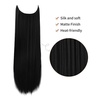 image:imageREECHO Invisible Wire Hair Extensions with Transparent Headband Adjustable Size Removable Secure Clips in Straight Secret Hairpiece for Women  Natural BlackNatural Black
