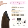 image:imageREECHO Invisible Wire Hair Extensions with Transparent Headband Adjustable Size Removable Secure Clips in Straight Secret Hairpiece for Women  Natural BlackMedium Ash Brown