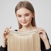 image:imageREECHO Invisible Wire Hair Extensions with Transparent Headband Adjustable Size Removable Secure Clips in Straight Secret Hairpiece for Women  Natural BlackLight Blonde