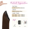 image:imageREECHO Invisible Wire Hair Extensions with Transparent Headband Adjustable Size Removable Secure Clips in Straight Secret Hairpiece for Women  Natural BlackDark Brown with Copper Highlights
