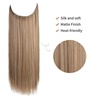 image:imageREECHO Invisible Wire Hair Extensions with Transparent Headband Adjustable Size Removable Secure Clips in Straight Secret Hairpiece for Women  Natural BlackDark Blonde