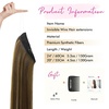 image:imageREECHO Invisible Wire Hair Extensions with Transparent Headband Adjustable Size Removable Secure Clips in Straight Secret Hairpiece for Women  Natural BlackDark Brown with Highlights