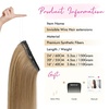image:imageREECHO Invisible Wire Hair Extensions with Transparent Headband Adjustable Size Removable Secure Clips in Straight Secret Hairpiece for Women  Natural BlackLight Brown with Highlights