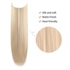 image:imageREECHO Invisible Wire Hair Extensions with Transparent Headband Adjustable Size Removable Secure Clips in Straight Secret Hairpiece for Women  Natural BlackLight Blonde