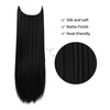 image:imageREECHO Invisible Wire Hair Extensions with Transparent Headband Adjustable Size Removable Secure Clips in Straight Secret Hairpiece for Women  Natural BlackBlack Brown