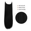 image:imageREECHO Invisible Wire Hair Extensions with Transparent Headband Adjustable Size Removable Secure Clips in Straight Secret Hairpiece for Women  Natural BlackMedium Ash Brown