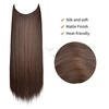 image:imageREECHO Invisible Wire Hair Extensions with Transparent Headband Adjustable Size Removable Secure Clips in Straight Secret Hairpiece for Women  Natural BlackDark Brown with Copper Highlights
