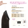 image:imageREECHO Invisible Wire Hair Extensions with Transparent Headband Adjustable Size Removable Secure Clips in Straight Secret Hairpiece for Women  Natural BlackDarkest Brown