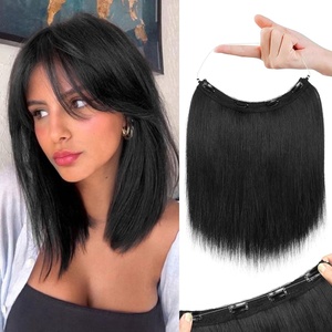 image:imageREECHO Invisible Wire Hair Extensions with Thinner Softer Lace Weft 12 Short Straight Clips in Secret Hairpiece for Women 12 Inch Pack of 1  Golden Blonde with HighlightsBlack