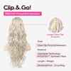 image:imageREECHO 24 Ponytail Extension Long Curly Claw Clip Ponytail Extension Jaw Clip in Pony Tails Natural Synthetic Hairpiece for Women Daily Medium Blonde with Blonde HighlightsPlatinum Blonde