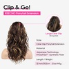 image:imageREECHO 24 Ponytail Extension Long Curly Claw Clip Ponytail Extension Jaw Clip in Pony Tails Natural Synthetic Hairpiece for Women Daily Medium Blonde with Blonde HighlightsDark Brown with Highlights