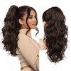 image:imageREECHO 24 Ponytail Extension Long Curly Claw Clip Ponytail Extension Jaw Clip in Pony Tails Natural Synthetic Hairpiece for Women Daily Medium Blonde with Blonde HighlightsDark Chocolate Brown