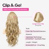 image:imageREECHO 24 Ponytail Extension Long Curly Claw Clip Ponytail Extension Jaw Clip in Pony Tails Natural Synthetic Hairpiece for Women Daily Medium Blonde with Blonde HighlightsGolden with Blonde Highlights