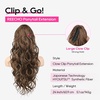 image:imageREECHO 24 Ponytail Extension Long Curly Claw Clip Ponytail Extension Jaw Clip in Pony Tails Natural Synthetic Hairpiece for Women Daily Medium Blonde with Blonde HighlightsGinger Brown