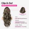 image:imageREECHO 24 Ponytail Extension Long Curly Claw Clip Ponytail Extension Jaw Clip in Pony Tails Natural Synthetic Hairpiece for Women Daily Medium Blonde with Blonde HighlightsMedium Brown Ash Blonde