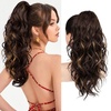 image:imageREECHO 24 Ponytail Extension Long Curly Claw Clip Ponytail Extension Jaw Clip in Pony Tails Natural Synthetic Hairpiece for Women Daily Medium Blonde with Blonde HighlightsDark Brown with Highlights