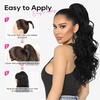 image:imageREECHO 24 Ponytail Extension Long Curly Claw Clip Ponytail Extension Jaw Clip in Pony Tails Natural Synthetic Hairpiece for Women Daily Medium Blonde with Blonde HighlightsDark Chocolate Brown