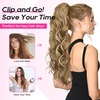image:imageREECHO 24 Ponytail Extension Long Curly Claw Clip Ponytail Extension Jaw Clip in Pony Tails Natural Synthetic Hairpiece for Women Daily Medium Blonde with Blonde HighlightsDark Ash Blonde with Golden Ends