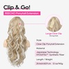 image:imageREECHO 24 Ponytail Extension Long Curly Claw Clip Ponytail Extension Jaw Clip in Pony Tails Natural Synthetic Hairpiece for Women Daily Medium Blonde with Blonde HighlightsMedium Blonde with Highlights