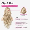 image:imageREECHO 24 Ponytail Extension Long Curly Claw Clip Ponytail Extension Jaw Clip in Pony Tails Natural Synthetic Hairpiece for Women Daily Medium Blonde with Blonde HighlightsDark Blonde with Light Blonde Ends