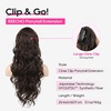 image:imageREECHO 24 Ponytail Extension Long Curly Claw Clip Ponytail Extension Jaw Clip in Pony Tails Natural Synthetic Hairpiece for Women Daily Medium Blonde with Blonde HighlightsDark Chocolate Brown