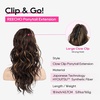 image:imageREECHO 24 Ponytail Extension Long Curly Claw Clip Ponytail Extension Jaw Clip in Pony Tails Natural Synthetic Hairpiece for Women Daily Medium Blonde with Blonde HighlightsDark Brown with Highlights