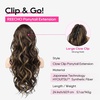 image:imageREECHO 24 Ponytail Extension Long Curly Claw Clip Ponytail Extension Jaw Clip in Pony Tails Natural Synthetic Hairpiece for Women Daily Medium Blonde with Blonde HighlightsDark Brown with Highlights