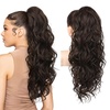 image:imageREECHO 24 Ponytail Extension Long Curly Claw Clip Ponytail Extension Jaw Clip in Pony Tails Natural Synthetic Hairpiece for Women Daily Medium Blonde with Blonde HighlightsDark Chocolate Brown