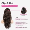 image:imageREECHO 24 Ponytail Extension Long Curly Claw Clip Ponytail Extension Jaw Clip in Pony Tails Natural Synthetic Hairpiece for Women Daily Medium Blonde with Blonde HighlightsDark Chocolate Brown