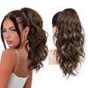image:imageREECHO 24 Ponytail Extension Long Curly Claw Clip Ponytail Extension Jaw Clip in Pony Tails Natural Synthetic Hairpiece for Women Daily Medium Blonde with Blonde HighlightsChocolate Brown with Highlights
