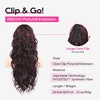 image:imageREECHO 24 Ponytail Extension Long Curly Claw Clip Ponytail Extension Jaw Clip in Pony Tails Natural Synthetic Hairpiece for Women Daily Medium Blonde with Blonde HighlightsBurgundy