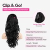 image:imageREECHO 24 Ponytail Extension Long Curly Claw Clip Ponytail Extension Jaw Clip in Pony Tails Natural Synthetic Hairpiece for Women Daily Medium Blonde with Blonde HighlightsNatural Black