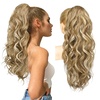 image:imageREECHO 24 Ponytail Extension Long Curly Claw Clip Ponytail Extension Jaw Clip in Pony Tails Natural Synthetic Hairpiece for Women Daily Medium Blonde with Blonde HighlightsMedium Blonde with Blonde Highlights