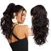 image:imageREECHO 24 Ponytail Extension Long Curly Claw Clip Ponytail Extension Jaw Clip in Pony Tails Natural Synthetic Hairpiece for Women Daily Medium Blonde with Blonde HighlightsDark Brown