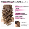 image:imageREECHO Ponytail Extension 24 Claw Clip in Long Curly Wavy Ponytail Hair Extension Jaw Clip on Pony Tails Hairpiece for Women  Medium Blonde with HighlightsDark Ash Blonde with Golden Ends
