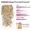 image:imageREECHO Ponytail Extension 24 Claw Clip in Long Curly Wavy Ponytail Hair Extension Jaw Clip on Pony Tails Hairpiece for Women  Medium Blonde with HighlightsMedium Blonde with Highlights