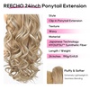 image:imageREECHO Ponytail Extension 24 Claw Clip in Long Curly Wavy Ponytail Hair Extension Jaw Clip on Pony Tails Hairpiece for Women  Medium Blonde with HighlightsHoney Blonde with Highlights