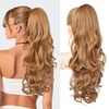 image:imageREECHO Ponytail Extension 24 Claw Clip in Long Curly Wavy Ponytail Hair Extension Jaw Clip on Pony Tails Hairpiece for Women  Medium Blonde with HighlightsStrawberry Blonde