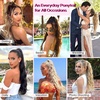 image:imageREECHO Ponytail Extension 24 Claw Clip in Long Curly Wavy Ponytail Hair Extension Jaw Clip on Pony Tails Hairpiece for Women  Medium Blonde with HighlightsDark Brown with Highlights