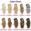 image:imageREECHO Ponytail Extension 24 Claw Clip in Long Curly Wavy Ponytail Hair Extension Jaw Clip on Pony Tails Hairpiece for Women  Medium Blonde with HighlightsDark Blonde