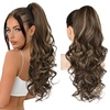 image:imageREECHO Ponytail Extension 24 Claw Clip in Long Curly Wavy Ponytail Hair Extension Jaw Clip on Pony Tails Hairpiece for Women  Medium Blonde with HighlightsChocolate Brown with Highlights