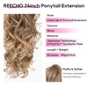 image:imageREECHO Ponytail Extension 24 Claw Clip in Long Curly Wavy Ponytail Hair Extension Jaw Clip on Pony Tails Hairpiece for Women  Medium Blonde with HighlightsDark Brown to Blonde