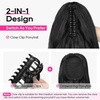 image:imageREECHO Ponytail Extension 24 Claw Clip in Long Curly Wavy Ponytail Hair Extension Jaw Clip on Pony Tails Hairpiece for Women  Medium Blonde with HighlightsChocolate Brown