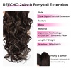 image:imageREECHO Ponytail Extension 24 Claw Clip in Long Curly Wavy Ponytail Hair Extension Jaw Clip on Pony Tails Hairpiece for Women  Medium Blonde with HighlightsDark Chocolate Brown with Highlights