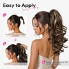 image:imageREECHO Ponytail Extension 24 Claw Clip in Long Curly Wavy Ponytail Hair Extension Jaw Clip on Pony Tails Hairpiece for Women  Medium Blonde with HighlightsStrawberry Blonde