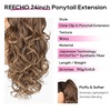 image:imageREECHO Ponytail Extension 24 Claw Clip in Long Curly Wavy Ponytail Hair Extension Jaw Clip on Pony Tails Hairpiece for Women  Medium Blonde with HighlightsDark Ash Blonde with Golden Ends