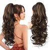 image:imageREECHO Ponytail Extension 24 Claw Clip in Long Curly Wavy Ponytail Hair Extension Jaw Clip on Pony Tails Hairpiece for Women  Medium Blonde with HighlightsDark Brown with Highlights