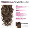 image:imageREECHO Ponytail Extension 24 Claw Clip in Long Curly Wavy Ponytail Hair Extension Jaw Clip on Pony Tails Hairpiece for Women  Medium Blonde with HighlightsChocolate Brown with Highlights